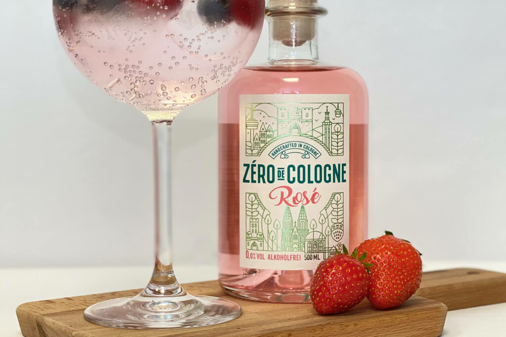 Genusslabel Gin de Cologne mit dem alkoholfreien Gin Zero de Cologne Rosé